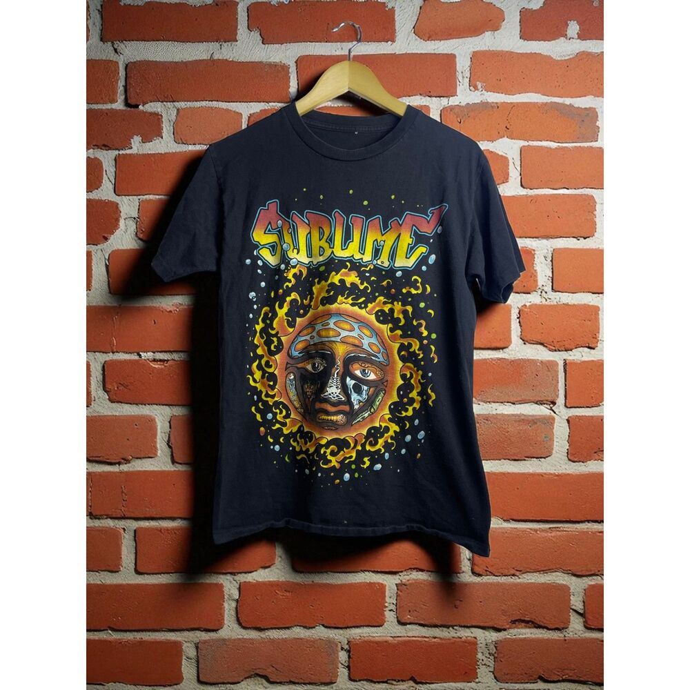 Vintage Style Sublime Sun Face Graphic Tee – Size S